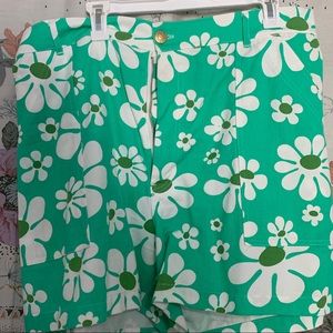 BIG BUD PRESS teal large lazy daisy shorts size 2xl